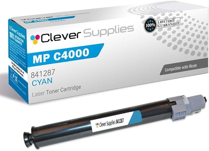 CS Replacement Toner Cartridge Compatible with Ricoh MP C4000 841287 Cyan Lanier LD 645C 655C LD540C LD550C C4040 C5050 C9145 C9155 MP C4000 Toner Cartridge Cyan