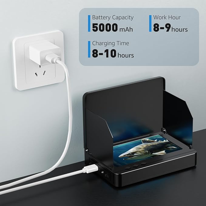 Underwater Fishing Camera, 4.3 Inch Portable Night Vision Fish Finder HD 1000 TVL Infrared Waterproof Camera LCD Monitor 15M Cable for Ice Dark Fishing Lake Sea Boat Kayak