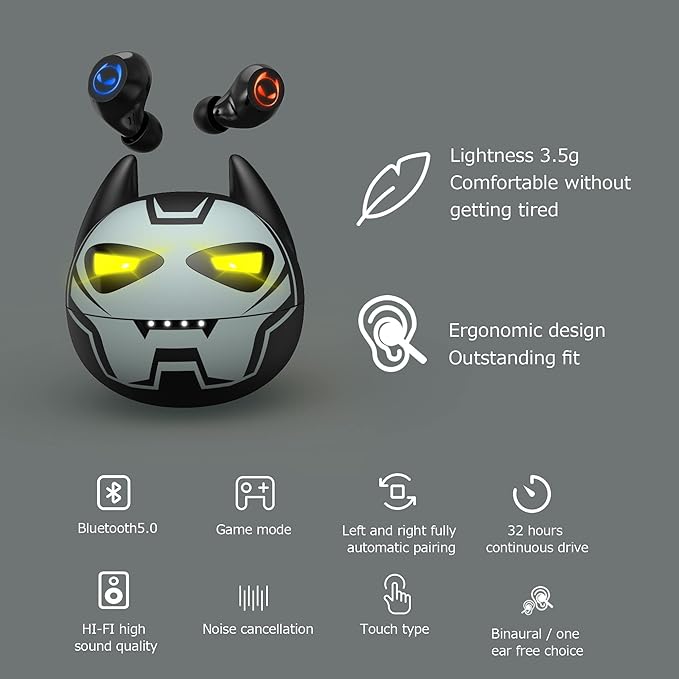 Wireless Earbuds,Bluetooth in Ear Headphone with Microphone Comfort&Lightweight Earbud with Noise Cancellation,3D Surround Stereo, Mini Charging Case(S/M/L earctips)