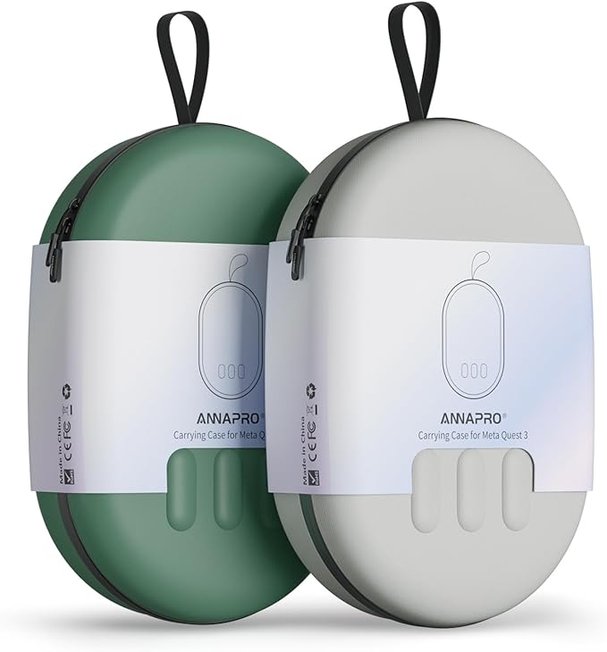 annapro Carrying Case for Meta Quest 3S/Quest 3/Vision Pro, Compatible with Battery Elite Strap, Controllers and Other Accessories, Hard Shell Case and Superior Protection for Travel, Grey