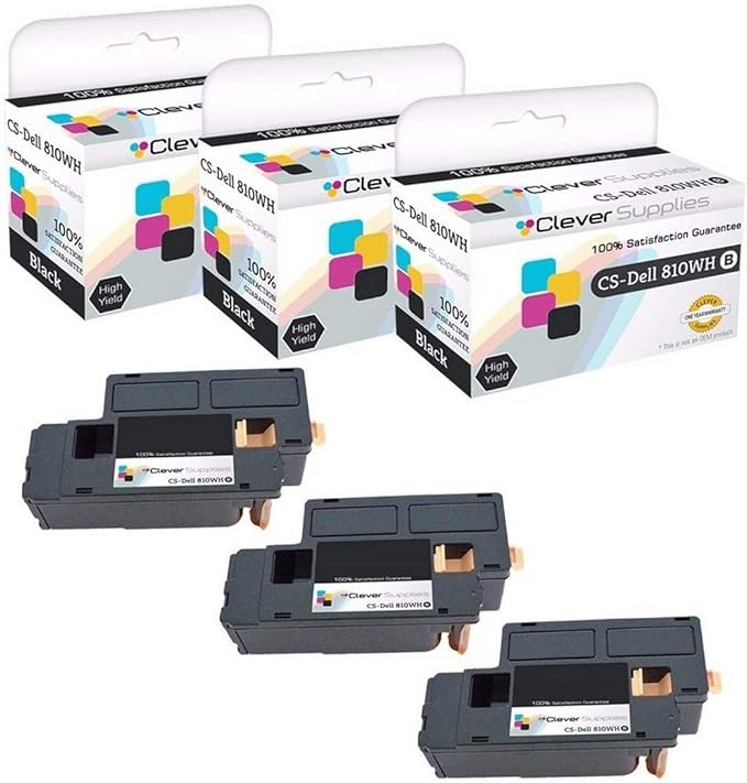 CS Replacement Toner Cartridge Compatible with Dell 1250 810WH 1250 1250c 1350 1350cnw C1760 C1760nw C1765 C1765nf C1765nfw 1355CN 1355CNW 3 Set
