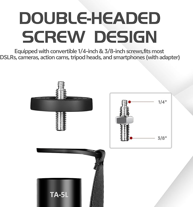 TONYBOO TA-5L 61 inch Camera Monopod,Aluminum Monopod with 6-Section Height,Portable Lightweight,Max Load 16 lbs,Heavy Duty Camera Stand for DSLR Canon Nikon Sony,Easy to Carry