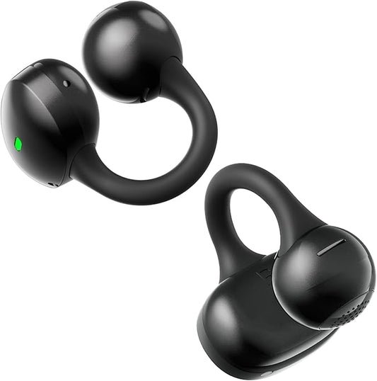 Open Ear Earbuds, Clip-On Earbuds Wireless Bluetooth, Ear Clip Bluetooth Headphones, Lightweight Comfort, Ergonomic Secure Fit for Small Ears, Ultra Open Audio, Waterproof, 40H Playtime