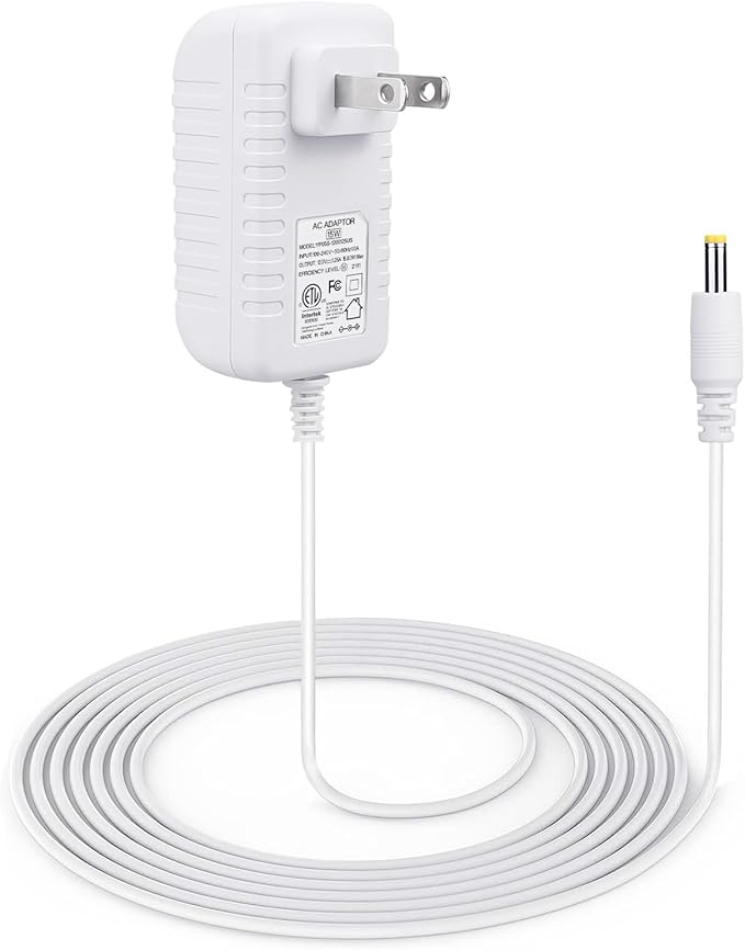 15W Power Cord Adapter for Echo Pop, Dot 5th Gen, Dot 4th, 3rd Generation, Kids Edition, TV Cube Smart Speakers - White Wall Charger Plug Long Cable, 5ft