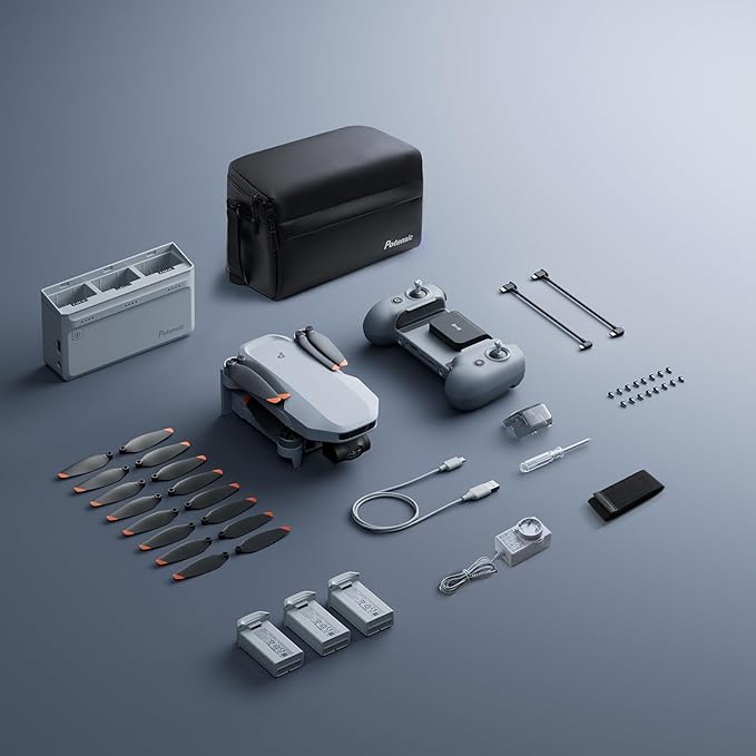 Potensic Atom 2 Drone with Camera for Adults 4K Video, 8K Photo, Under 249g, 3-Axis Gimbal, 10KM Transmission, AI Track, Vertical Shooting, AI Night Shot, QuickShots, Fly More Combo (96-Min Flight)