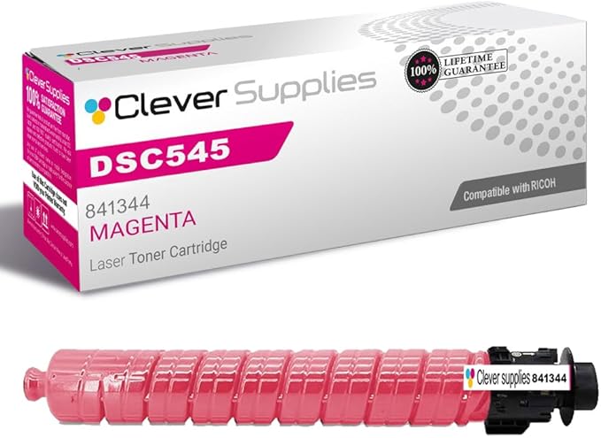 Clever Supplies CS Replacement Compatible with Ricoh DSC545 Toner Cartridge 841344 to use with DSC535 (Magenta, 1-Pack)