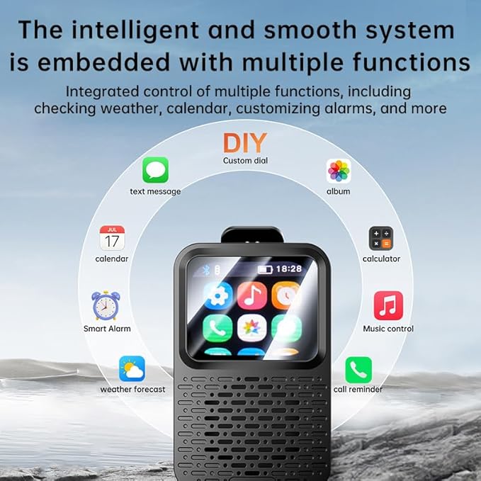 E I F E R Portable Bluetooth Speakers, Smart LED Touch Screen Speaker with Bluetooth 5.4, IPX5 Waterproof, 40mm Sound Unit, Multi-Function Display Wearable Speaker