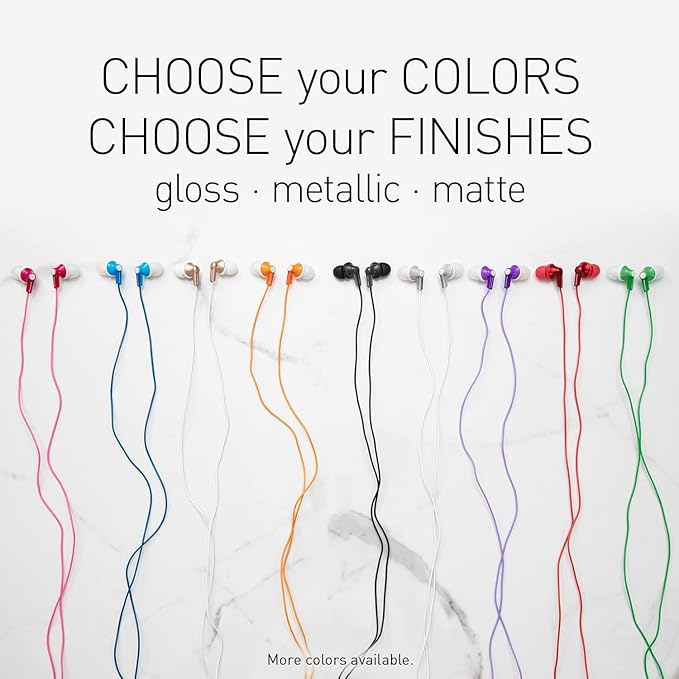 Panasonic ErgoFit Wired Earbuds, 3.5mm Jack in-Ear Headphones with Dynamic Crystal-Clear Sound and Soft Ergonomic Custom-Fit Earpieces (S/M/L), for Phones and Laptops - RP-HJE120-AA (Metallic Blue)