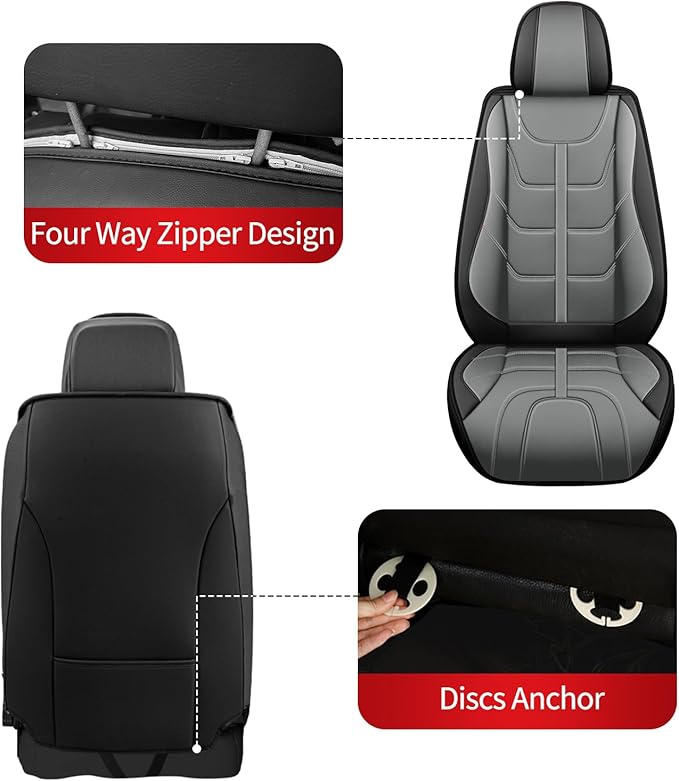 TTX LIGHTING Car Seat Covers Full Set Fit for Kia Sportage 2009-2026 Waterproof Leather 5 Seat Covers Automotive Seat Cushion Seat Protectors with Airbag Compatible (Gray)