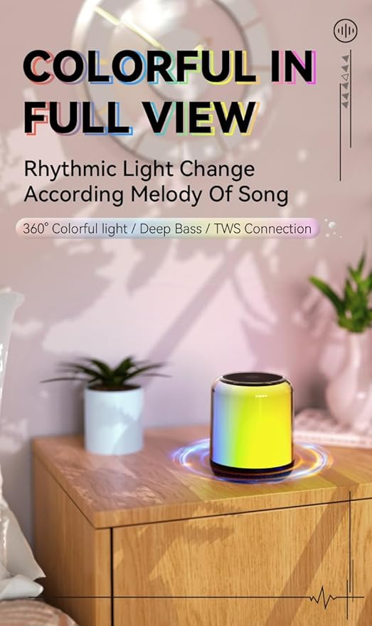 Aura-Sync Surround TWS/RGB-Color Speaker, Small, Brown