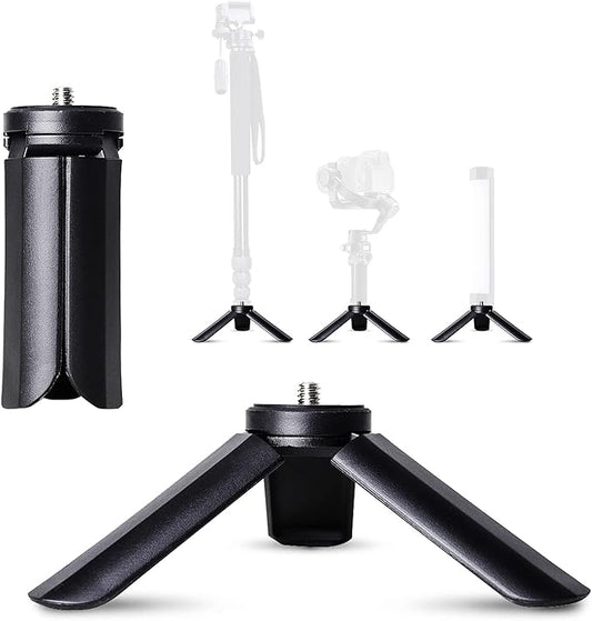 LUXCEO Mini Tripod, Desktop Stand with 1/4" Thread for Cameras, Photodraohy Light, Gimbal Handle Grip Stabilizer, Tripod Ball Head