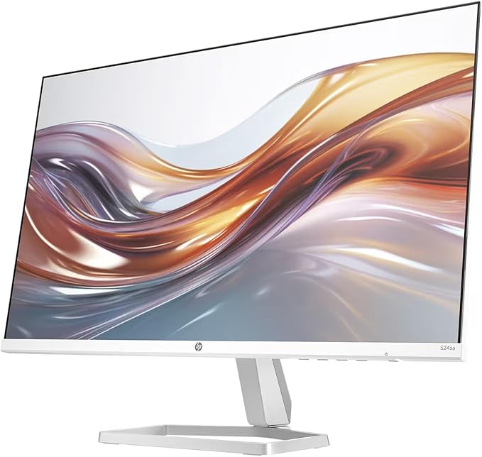 HP 24 Monitor with Dual 2W Speakers (Replaces M24fwa) 24" 100Hz IPS FHD 99% sRGB 300 Nits Display, Adjustable Tilt, Flicker-Free, Anti-Glare, Eye Ease, White/Silver w/DKZ USB Port Expander (2 Pack)