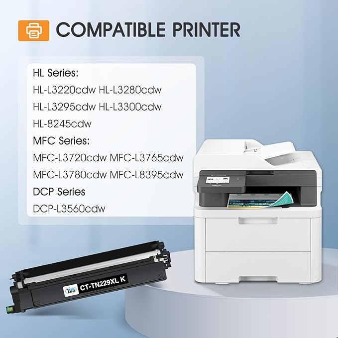 TN229XL TN229 229XL MFC-L3780CDW Toner Cartridges: HL-L3220CDW Compatible for Brother TN229XL TN229 TN 229XL TN-229 HL-L3280CDW HL-L3300CDW HL-L3295CDW MFC-L8395CDW MFC-L3720CDW Printer (5 Pack)