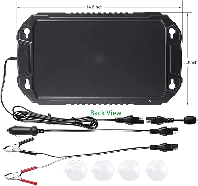 Sunway Solar Car Battery Trickle Charger & Maintainer 12Volt 8W Solar Panel Power Charger kit Portable Waterproof for Automotive RV Marine Boat Truck Motorcycle Trailer Tractor Powersports Snowmobile