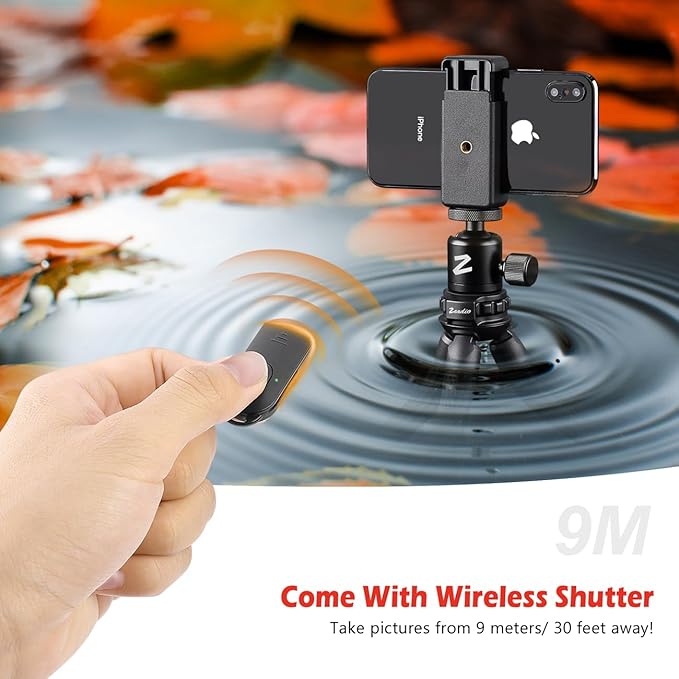 Zeadio Flexible Camera Tripod Kits, with Metal Ball Head Mount, Fits for All iPhone and Android Smartphones Sport Camera