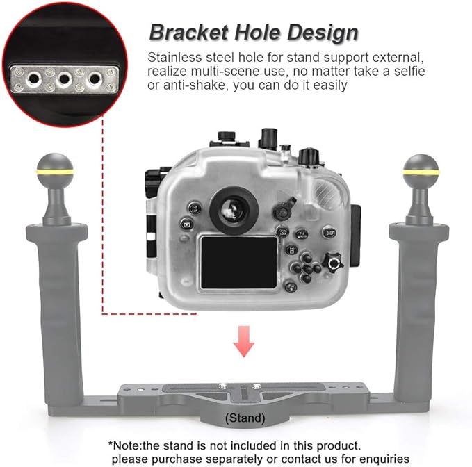 Sea frogs Underwater Camera Housing Compatible with Panasonic GH5 12-60mm IPX8 40m/130ft Maximum Diving Depth Waterproof Camera Case for Diving, Surfing, Rowing
