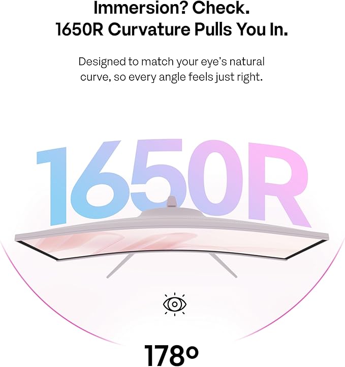 Pixio PXC279 Wave Pink 27 inch 300Hz Refresh Rate FHD 1080p Resolution 1650R Curved Fast VA Panel 1ms GTG Response Time Adaptive Sync HDR Curved Gaming Monitor