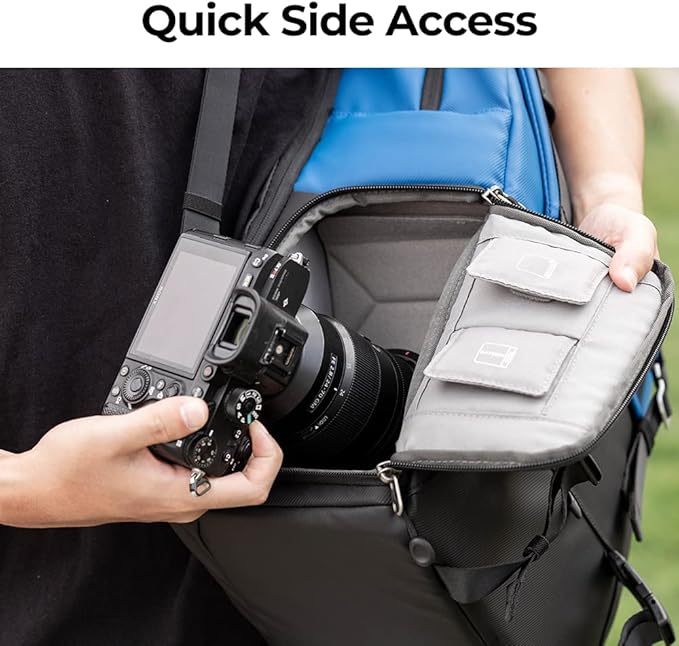 K&F Concept Camera Backpack, Camera Bags for Photographers Large Capacity Camera Case with Raincover,15-15.6 Inch Laptop Compartment Compatible for Canon/Nikon/Sony/DJI Mavic Drone(Backpack 20L)