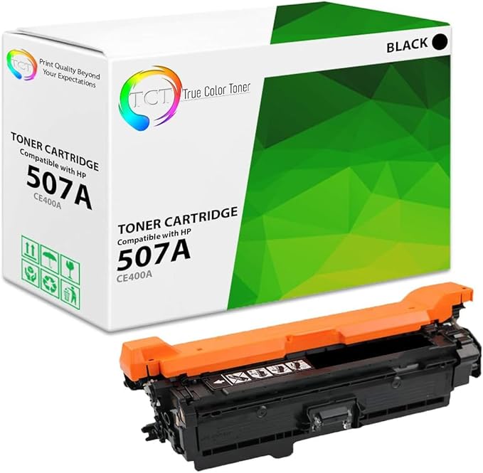 TCT 507A Black Toner Cartridge - Compatible Replacement for HP 507A CE400A Works with HP Laserjet Enterprise M551 M575, Pro M570 M570DW Printers (5,500 Pages)