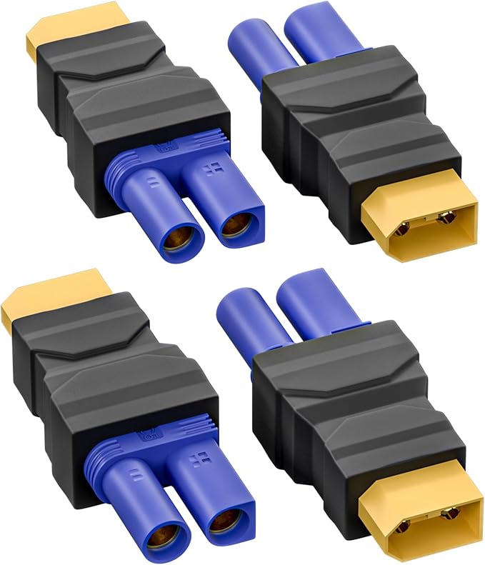 Goupchn XT60 Male to EC5 Female Connector Adapter Wireless Converter 4PCS for RC FPV Drone Car Lipo Battery Charger ESC