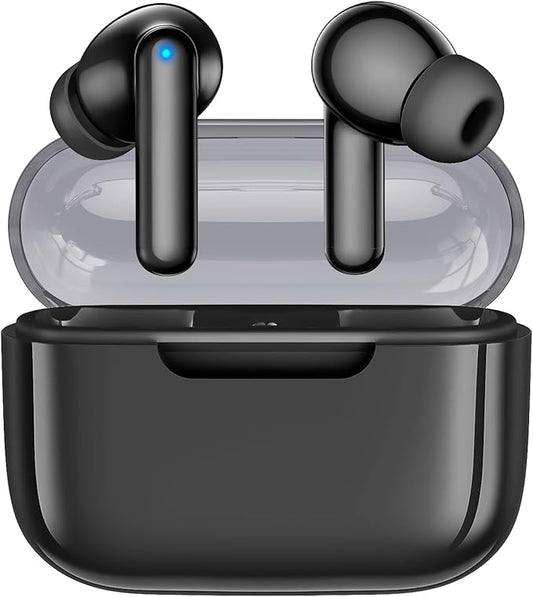 kurdene Wireless Earbuds, Bluetooth 5.3 in Ear Buds Light Weight Headphones with Deep Bass Sound,48 Hours Playtime Headset,Clear Calls Earphones with Mics for Sports Workout Black