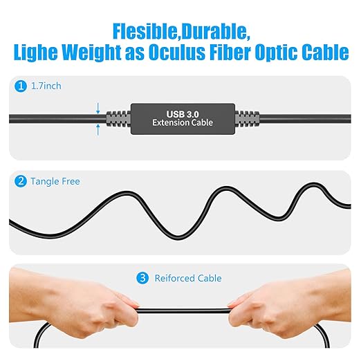 VR Link Cable 26ft,Compatible with Oculus Quest 2 Quest 3/Pro/Pico4 Accessories,USB 3.1 to Type-C for Meta/Quest 3/Steam VR Headset Gaming Connection PC,8M