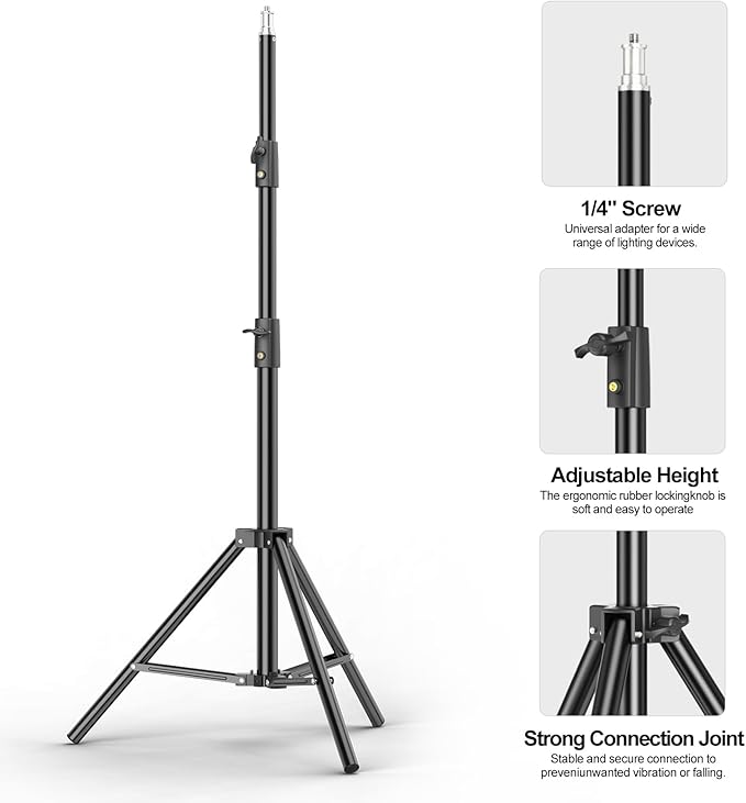 BEIYANG 9.2Ft Photography Light Stand with Spring Cushion, Heavy Duty Tripod Stand for Lights, Reflectors, Softboxes, Umbrella, Strobe Light, Camera