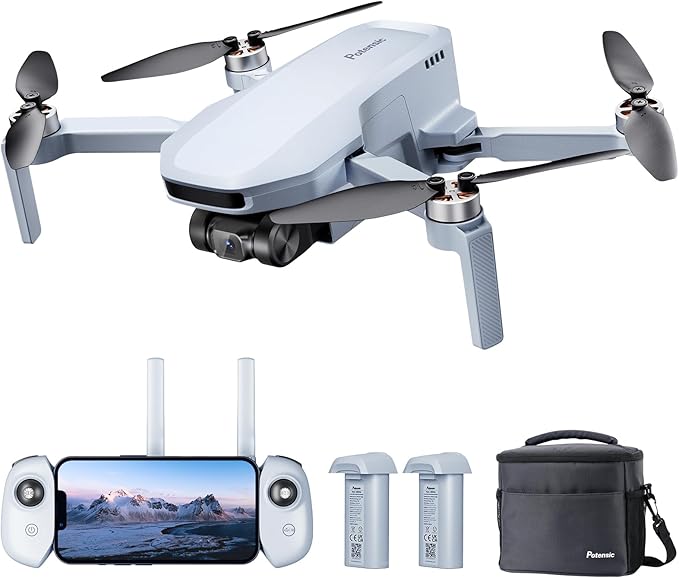 Potensic ATOM SE GPS Drone with 4K EIS Camera, Under 249g, 62 Mins Flight, 4KM FPV Transmission, Brushless Motor, Max Speed 16m/s, Auto Return, Lightweight and Foldable Drone for Adults Beginner