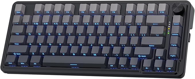 Redragon K673 GB 75% Wireless Gasket RGB Gaming Keyboard, 3-Modes 81 Keys PBT Compact Mechanical Keyboard w/Hot-Swap Socket, Dedicated Knob Control & 5-Layer Noise Dampening, Custom Linear Switch