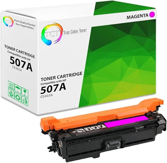 TCT 507A Magenta Toner Cartridge - Compatible Replacement for HP 507A CE403A Works with HP Laserjet Enterprise M551 M575, Pro M570 M570DW Printers (6,000 Pages)