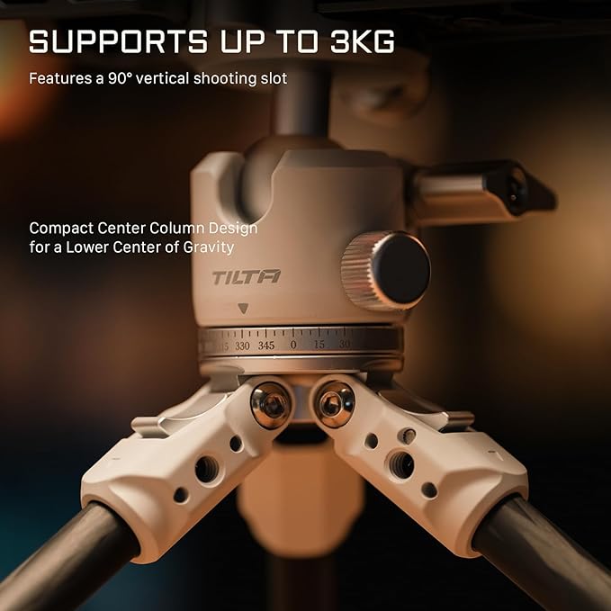 Tilta BT03 Tabletop Tripod | Ball Head with 1-Stage Carbon Fiber Tripod Legs (3KG) (Forest Green, Standard Edition)