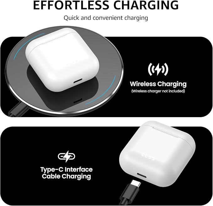 TOZO T6 Wireless Earbuds, IPX8 Waterproof Ear Buds, Stereo Bass Sound Bluetooth 5.3 Headphones in Ear, 50 Hours Playtime Earphones, Wireless Charging Case, Custom 32 EQ via APP