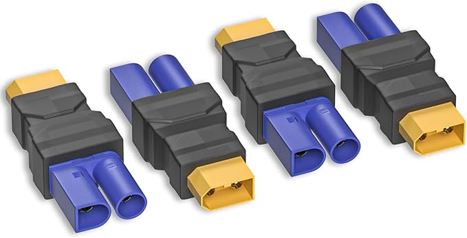 Goupchn XT60 Male to EC5 Male Connector Adapter Wireless Converter 4PCS for RC FPV Drone Car Lipo Battery Charger ESC