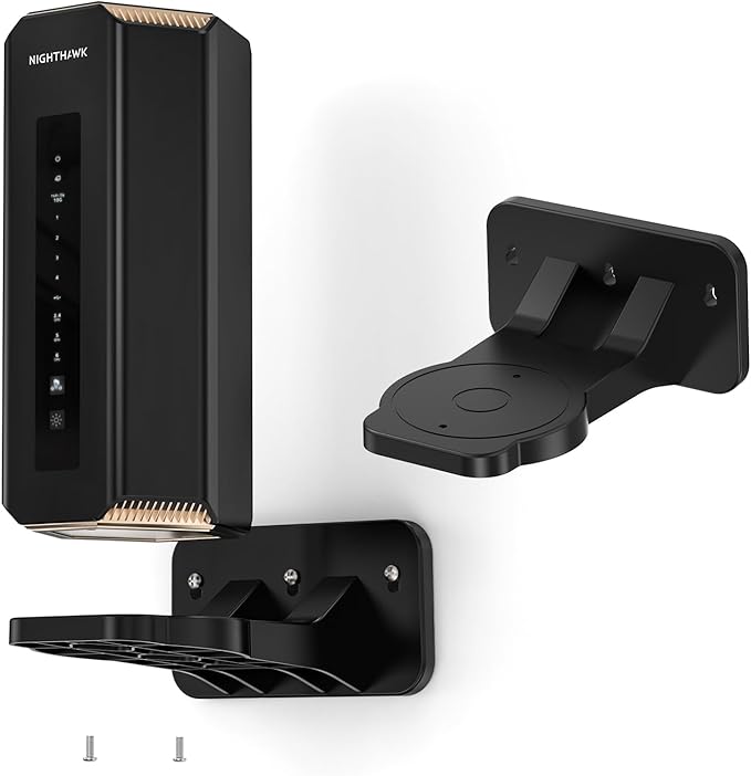 Wall Mount Kit for Nighthawk Wi-Fi 7 Routers RS200/RS280S/RS300/RS500/RS600/RS700S and Orbi WiFi 7 Mesh Systems RBE970/RBE972S/RBE973S/RBE870/RBE872/RBE873/ RBE770/RBE772/ RBE773 (Black,1 Pack)