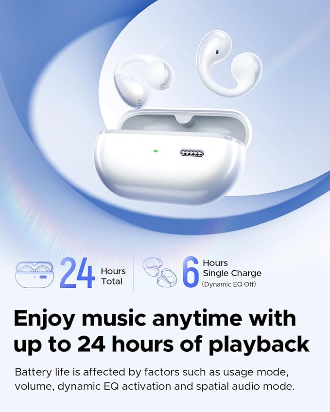 SoundPEATS PearlClip Pro Ear Ultra Open Ear Earbuds Wireless Headphones Bluetooth 5.4 Earphones Clip On Ear Buds with Mic, IPX5 Waterproof, 24 Hrs Play for Running Cycling Fitness