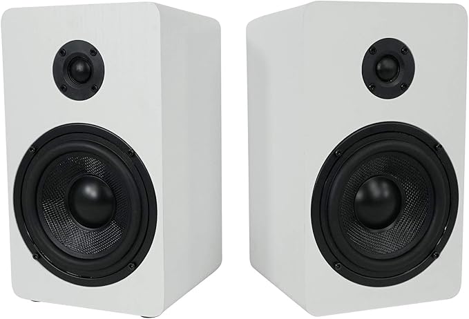 Rockville 2 RockShelf 54W 360w White 5.25"" Home Theater Bookshelf Speakers/4 Ohm, RockShelf 54W V2