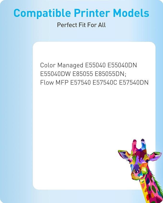 MasaiMara W9060MC W9061MC W9062MC W9063MC Compatible Toner Cartridges Replacement for HP Color Managed E55040 E55040DW E57540dn E57540 E57540C Printer(Black, Cyan, Magenta, Yellow, 4-Pack)