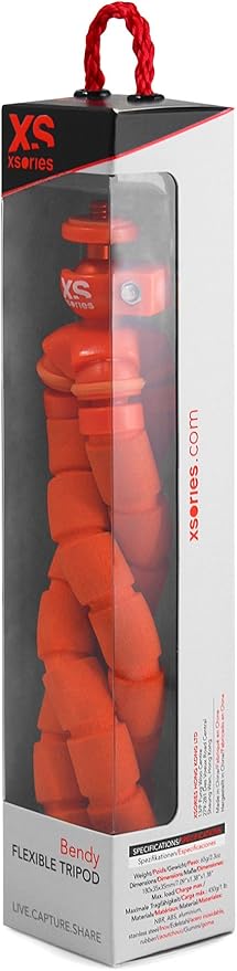 Bendy Monochrome, Flexible Compact Camera Tripod Ball Head Fits All Nikon, Canon, Sony, Olympus, Digital Cameras, Camera Accessories (Orange)