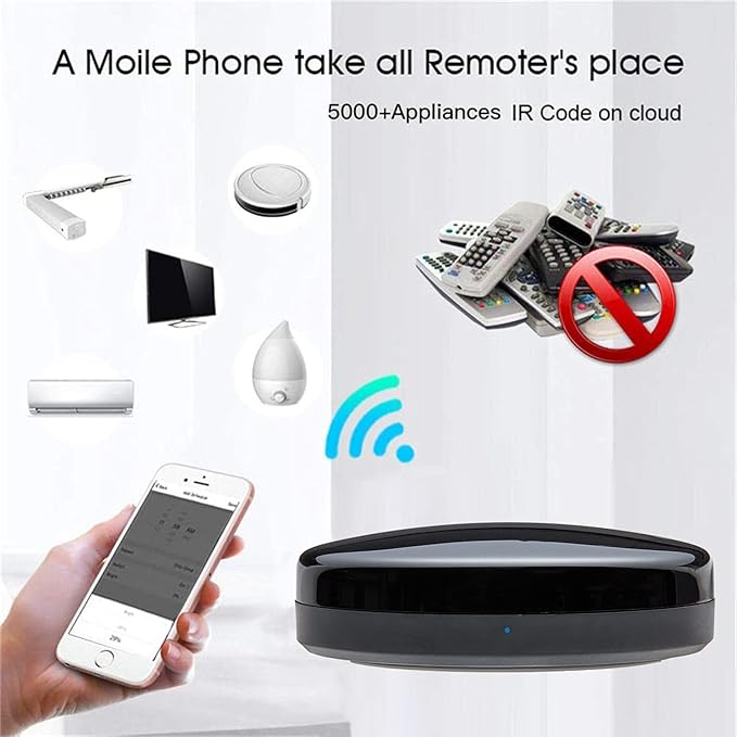 Upgraded Smart WiFi-IR Remote Control Universal-Hub with Built-in Temperature and Humidity Sensor,Compatible with Alexa for TV DVD AC STB etc