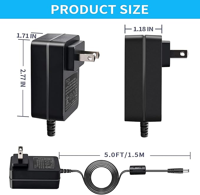 21W Charger Power Cord, Compatbile with Alexa Echo 1st 2nd Generation, Echo Show 5 3rd Gen, Echo Show 1st Gen, Echo Plus 1st Gen, Echo Look, Echo Link, 15V 1.4A AC Power Adapter.
