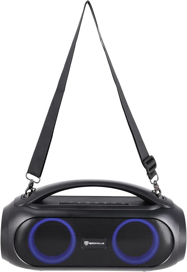 Rockville GO Party MAX BASS Large 70W Portable LED Bluetooth Speaker, Deep Bass, Wireless Link, IPX5 Water Resistant, for Parties and Outdoor Events