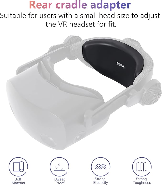 VR Head Rear Pad Replacement for HP Reverb G2 and Valve Index VR Headset Memory Foam Back Sponge Adjustable Portable Cradle Fit Small Head（Compatible with More Similar VR Headset）