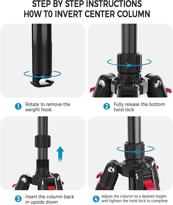 Camera Tripod, Lightweight Travel Outdoor DSLR Tripods Aluminum Tripod/Monopod, 360°Ball Head Detachable, Tripod for iPhone, ipad, DSLR,Tablet with Carry Bag