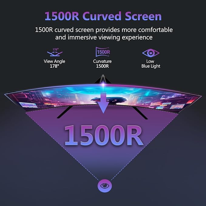 Z-Edge 27 inch Curved Gaming Monitor, FHD 1080P 200Hz 165Hz 144Hz Curved 1500R PC Monitor, MPRT 1ms Monitor, 350nits, 16.7M Colors, UG27 Frameless Bezel, 1X DP 1.4 Ports and 1X HDMI 2.1 Ports