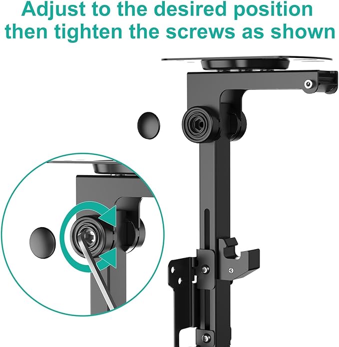 WALI Under Cabinet Mount for Echo Show 21, Echo Show 15, Height Adjustable and Foldable Mounting Bracket, Tilt Swivel for Echo Show 21, Echo Show 15, Holds up to 44lbs (ECS001), Black