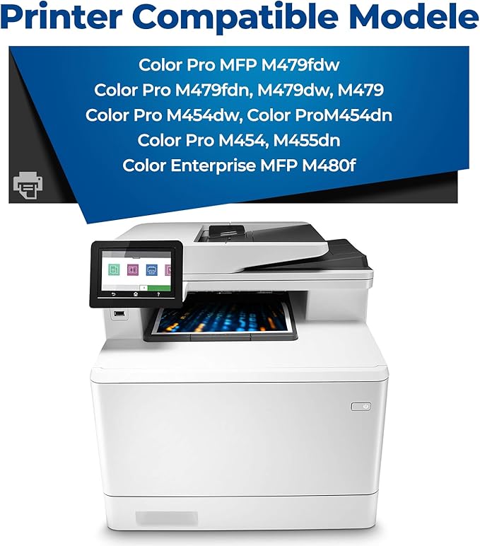 414X Toner Cartridges Replacement Pro MFP M479fdw M454dw for HP 414A 414X Toner (with Chip) W2020A W2020X Works for Pro M479fdn M454dn M479 M454 Printer 4Pack(1BK+1C+1M+1Y)