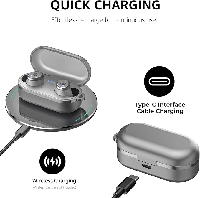 TOZO T10 Wireless Earbuds Bluetooth 5.3 Headphones, App Customize EQ, Ergonomic Design, 55H Playtime, Wireless Charging Case, IPX8 Waterproof Sound in-Ear Headset, 2025 New Version