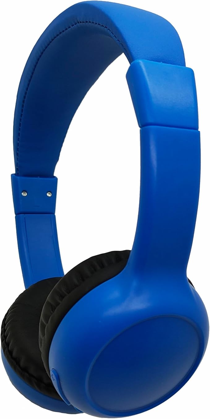 Kids Wireless Headphones, Over-Ear Design with Bluetooth 5.0, Adjustable Over-Ear Design, Available in Blue, Black, Pink (Blue)