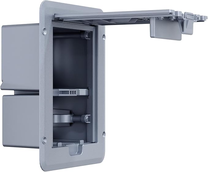 TayMac DOC320G Outdoor Comforts Gray In-Use Weatherproof Electrical Outlet Cover for Deck Box with Extension Cord Clamps for Duplex, Decorator, or GFCI