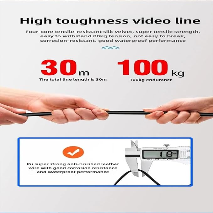 Fishing Camera Waterproof Fish Finder with Enhanced Vision Ultra-Wide Lens, Underwater Fish Finder for Ice, Lake Offshore Angling, IP68 Waterproof Underwater Camera for Fishing, 4.3-Inch